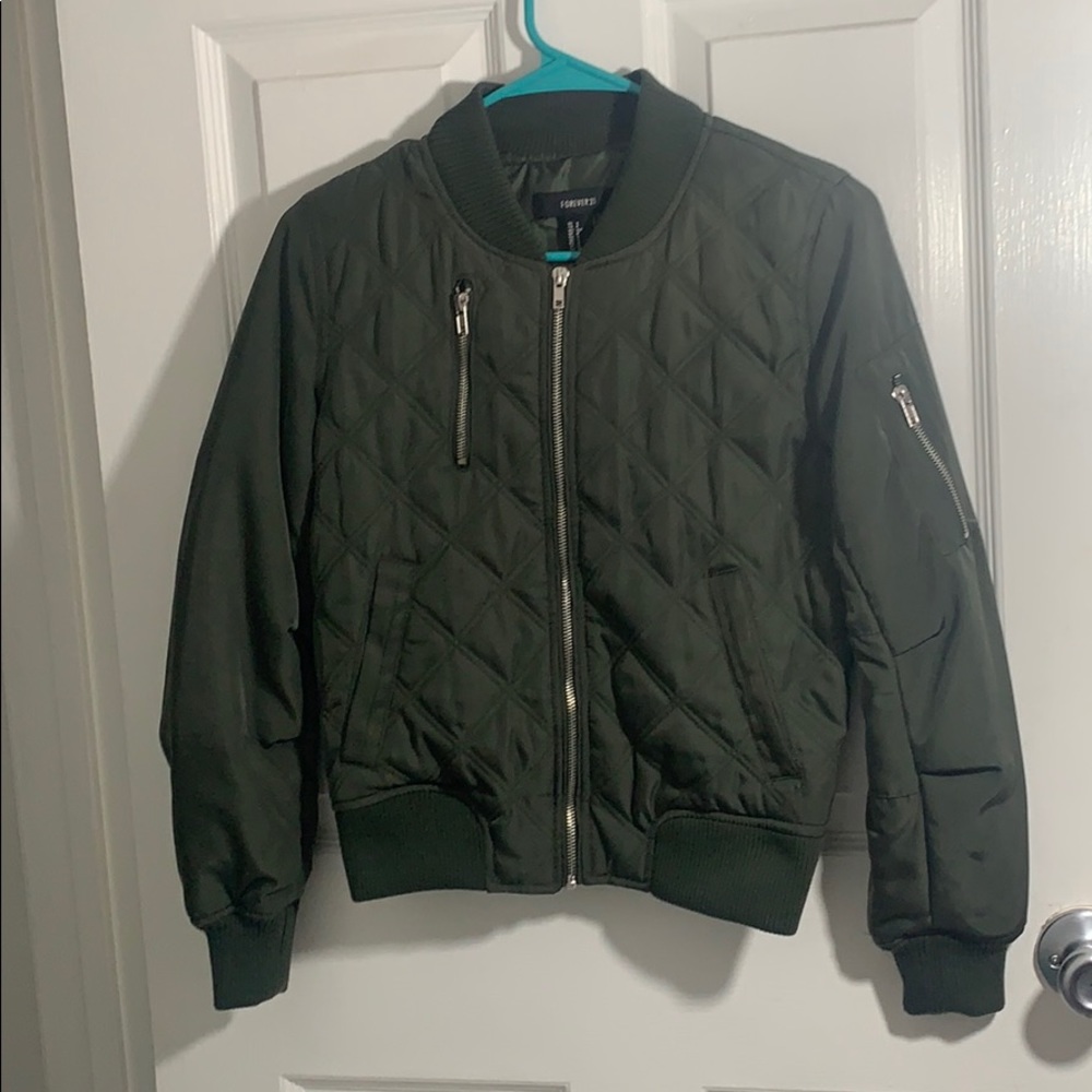 Army green bomber jacket